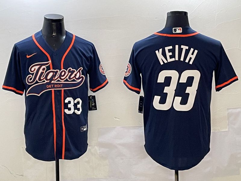 Men Detroit Tigers #33 Keith Blue Jointly Name 2025 Nike MLB Jersey style 2